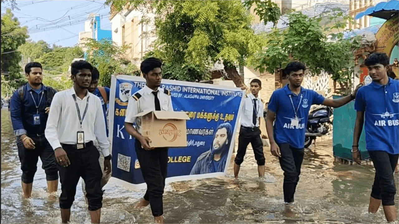 Students engaged in social contribution