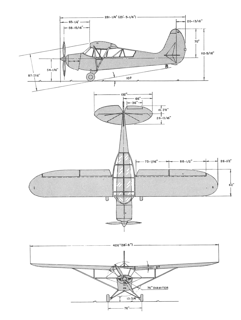 AERONCA 15AC SEDAN - Top View